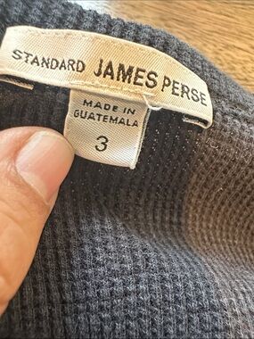 James Perse black Waffle Knit Top